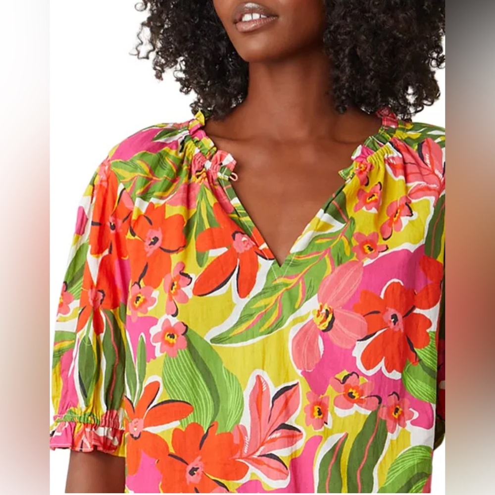 Velvet by Graham and Spencer Multicolor Floral Top, Size XS